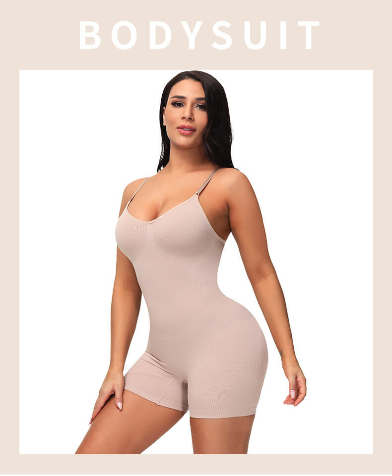 Women's High Elastic One Piece Corset Open Crotch Seamless Sling Bodysuit Jumpsuit Postpartum Recovery Shapers