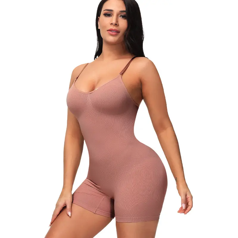 Women's High Elastic One Piece Corset Open Crotch Seamless Sling Bodysuit Jumpsuit Postpartum Recovery Shapers