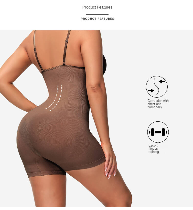 Women's High Elastic One Piece Corset Open Crotch Seamless Sling Bodysuit Jumpsuit Postpartum Recovery Shapers