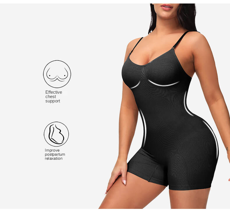 Women's High Elastic One Piece Corset Open Crotch Seamless Sling Bodysuit Jumpsuit Postpartum Recovery Shapers