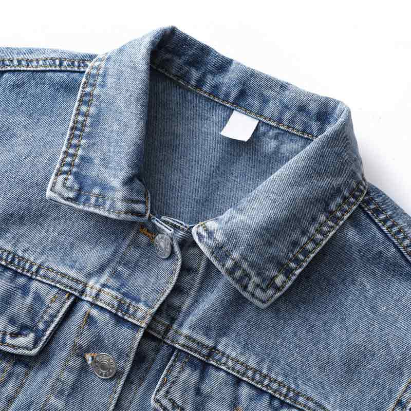 Women Clothing Long Sleeve Spring Fall Denim Jacket Plain Blue Boy Friend Skinny Lady Girls' Jeans Jacket