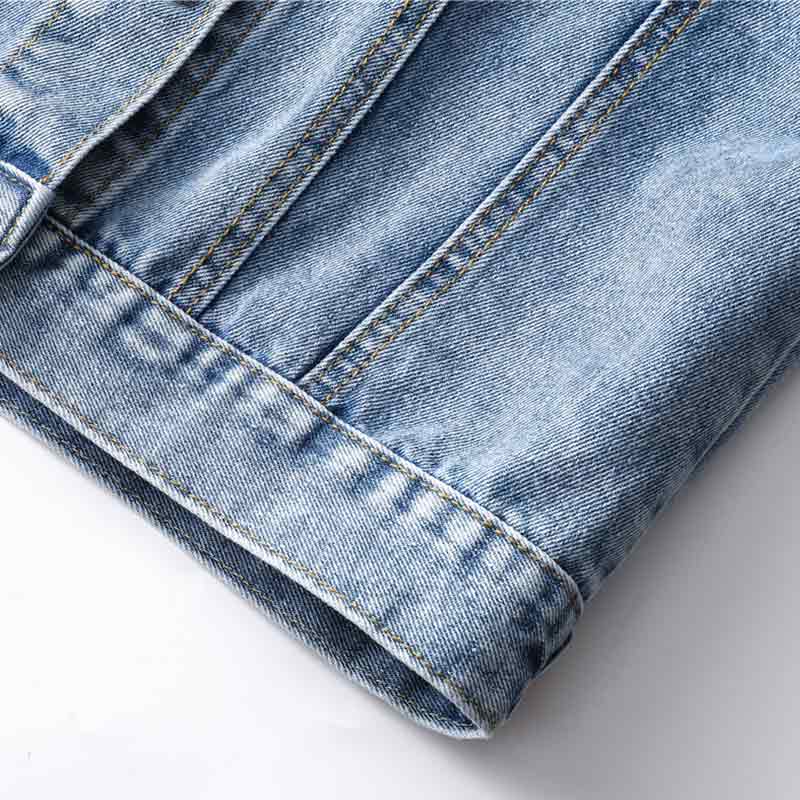 Women Clothing Long Sleeve Spring Fall Denim Jacket Plain Blue Boy Friend Skinny Lady Girls' Jeans Jacket