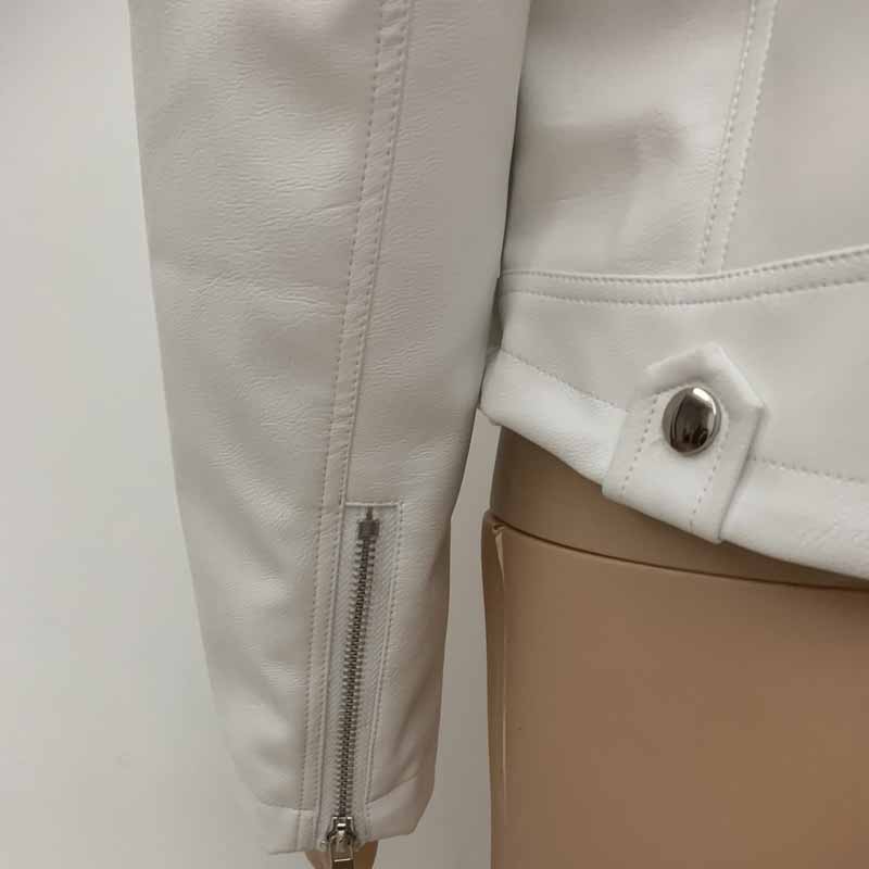 Women Lined PU Leather Jackets Fall Winter Long Sleeve Faux Leather Slim Fit Zipper Lady's Motorcycle Jacket