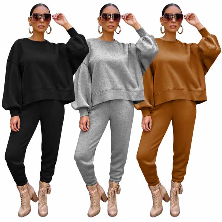 Women's Winter Tracksuit Thick Fleece Lined Sweatshirt